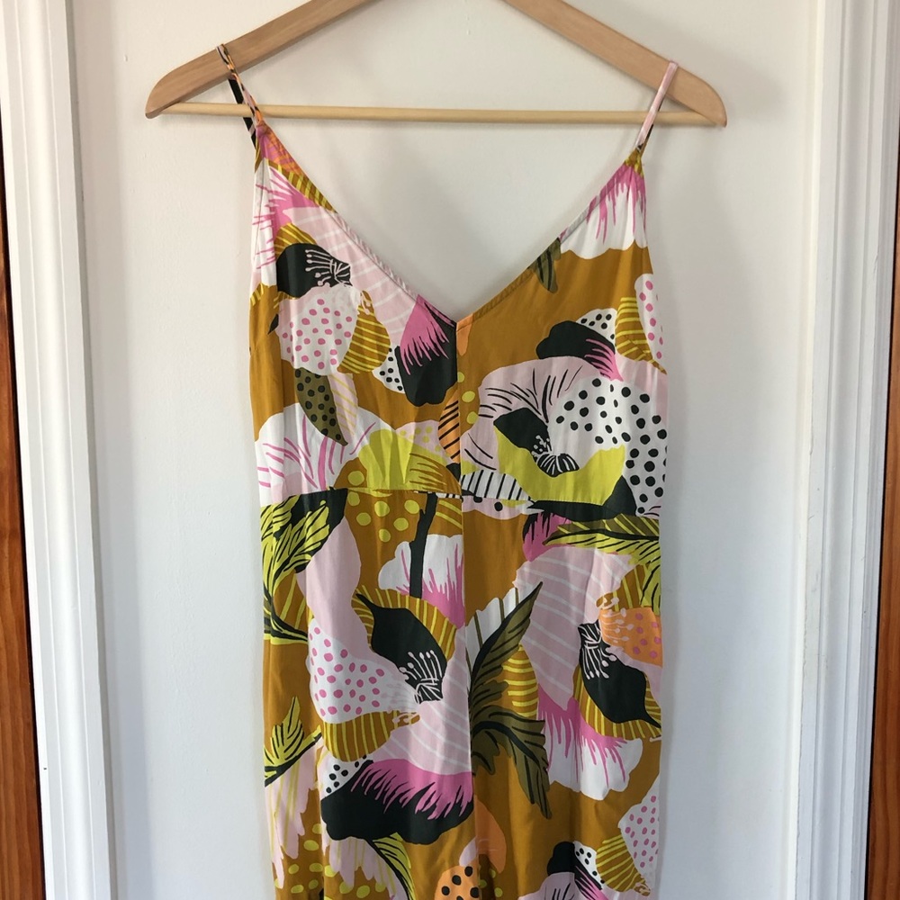 Tropical Floral Print Jumpsuit Size S